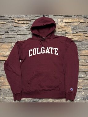 Colgate University Pullover Hoodie Sweatshirt Womens Medium Red Champion College